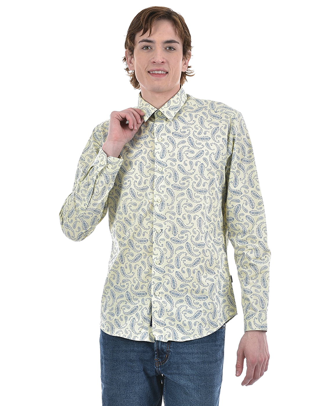 Numero Uno Men Paisley Cream Shirt